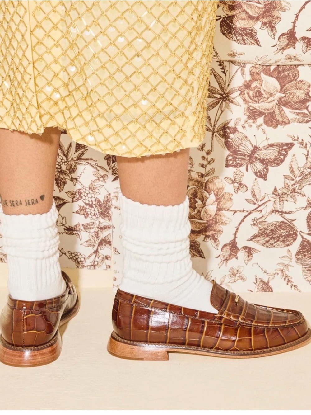 Freda Salvador Elba Penny Loafer, Embossed Croc